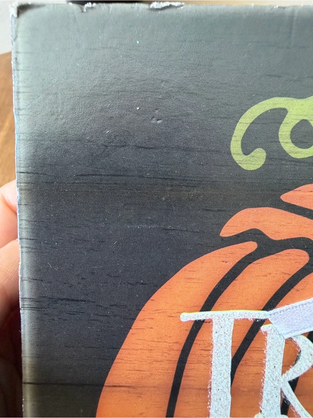 Hobby Lobby Orange & Green Pumpkin 'Trick or Treat' Wall Sign